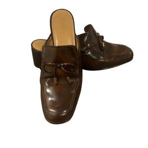 Lauren Ralph Lauren Paley Brown Bow Mules